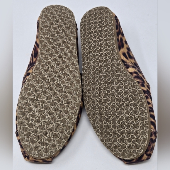 TOMS ALPARGATA SHOES TAN LEOPARD PRINT FAUX SHEARLING LINING WOMEN SIZE 7.5 - Picture 12 of 12